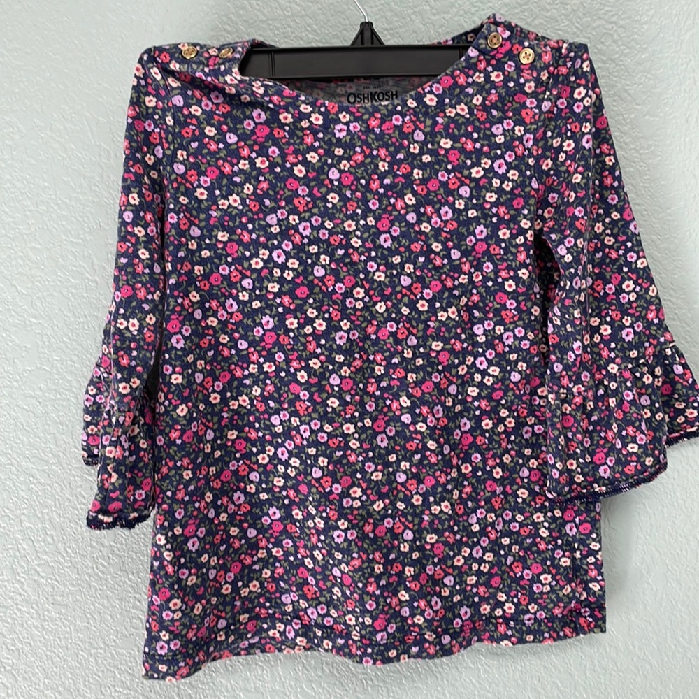 Osh kosh. Floral 3/4 sleeve shirt.